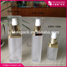 China Transparent Cosmetic Bottle Square Shape Plastic Bottle 15ml 30ml 60ml 120ml Fragrance Bottle